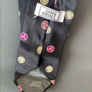 Genuine Versace logo silk tie